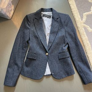 Lambswool Blazer Blue Zara